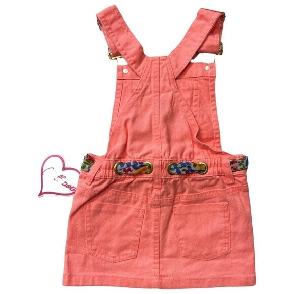 NWT CHILLIPOP Baby Girl's Size 24 Months Coral Overall Skirt Floral Scarf - Picture 3 of 8